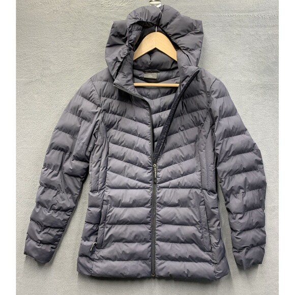 32 Degrees Heat Women’s Hooded Stretch Puffer Jacket Periscope Gray Size Small - Picture 1 of 11